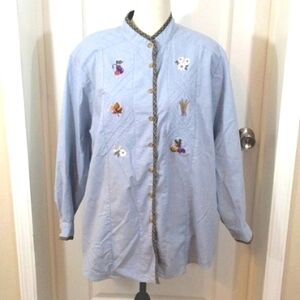 Vintage Napa Valley Blue button Front Shirt Jacket
